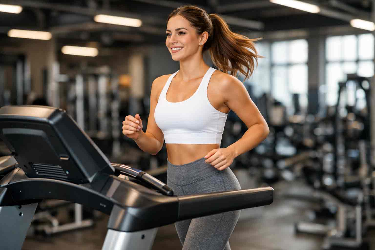 Frau auf einem Laufband