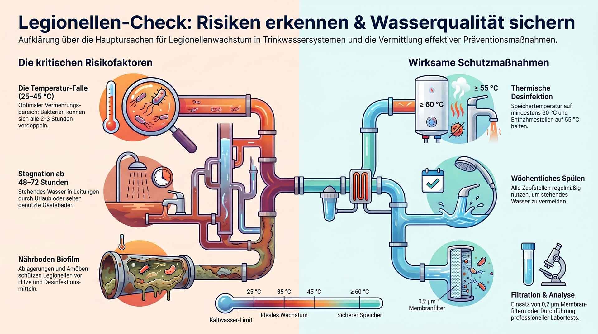 Legionellencheck - wann vermehren sich Legionellen?