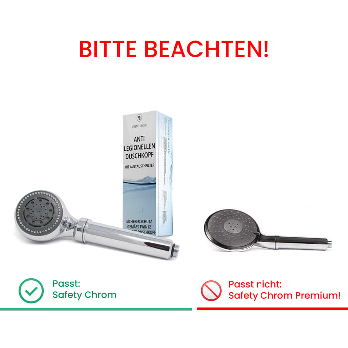 Hinweis: Austauschfilter passt für Safety Chrom, passt nicht für Safety Chrom Premium