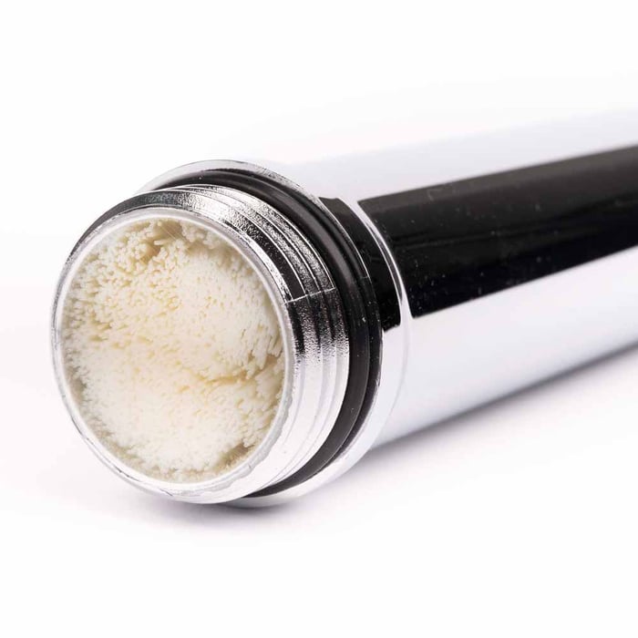 Wechselfilter Safety Premium: verchromter Filtergriff mit Hohlfaser-Membran