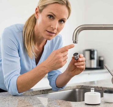 Gewindemaß herausfinden beim Wasserhahn für die Legionellenfilter