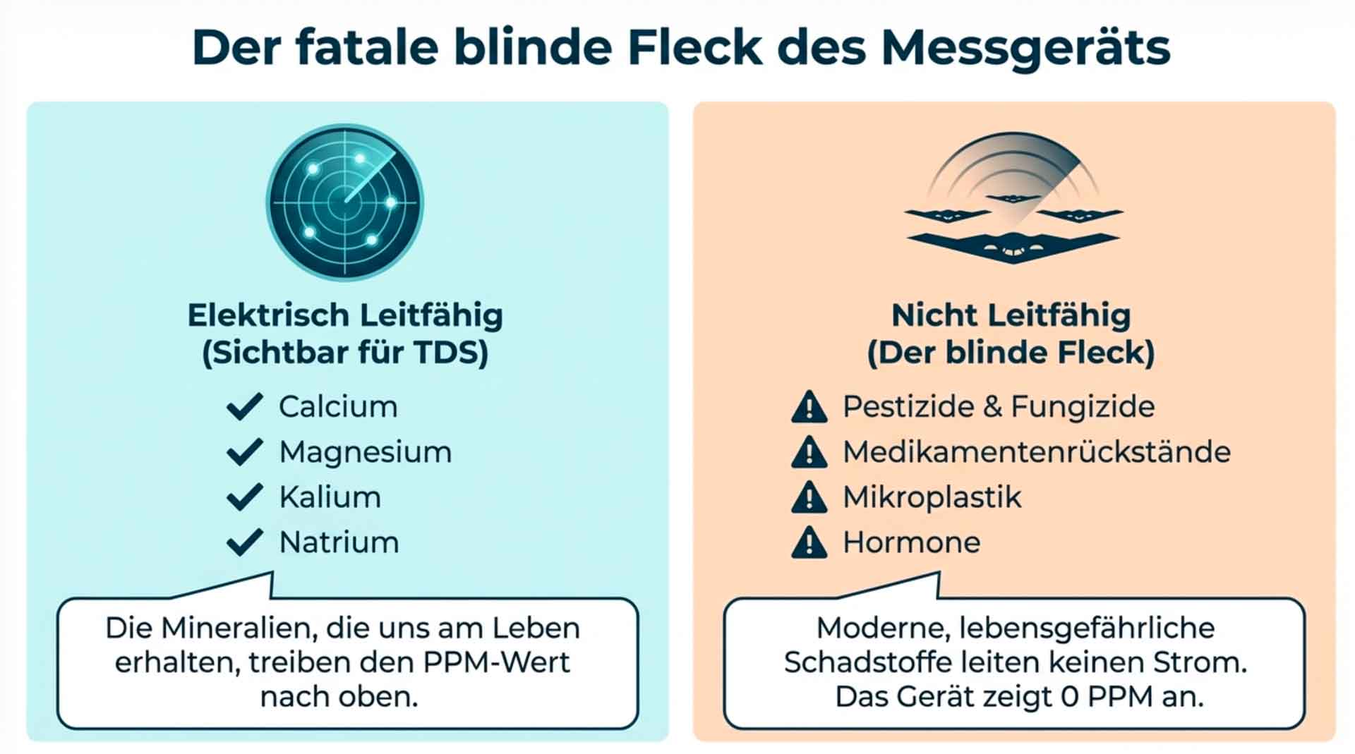TDS Messgeräte messen leitfähigkeit, nicht Schadstoffe
