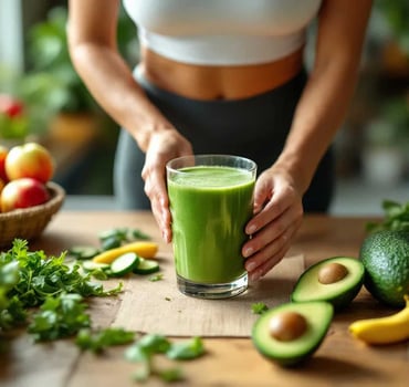 Frau bereitet Detox Drink vor