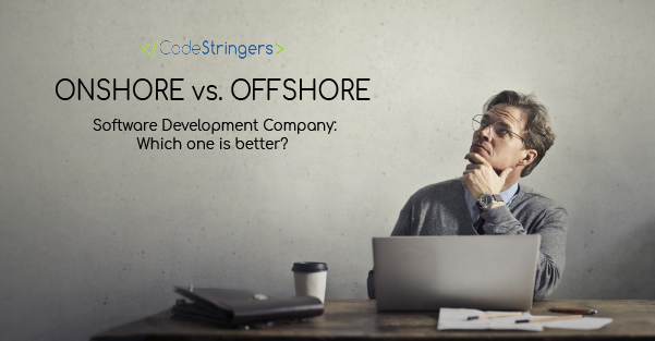 The man considering between onshore or offshore software development