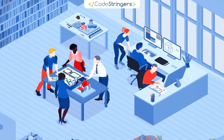 An outsourcing software team working