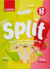 Split Vaniljeis m/Fruktistrekk 12stk Eldorado