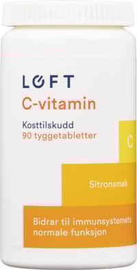 Vitamin C Tyggetablett Sitron 90stk Løft