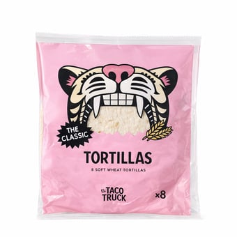 Tortillas 8 myke hvetetortillaer