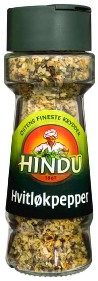 Hvitløkspepper 45g glass Hindu