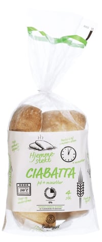 Ciabatta Hjemmestekt 4pk Bakehuset