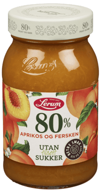 Lerum Aprikos/Fersken uten sukker 335g