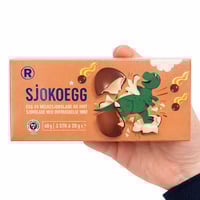 Egg av 50 % melkesjokolade og 50 % hvit sjokolade