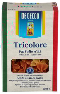 Farfalle Tricolore 500g De Cecco