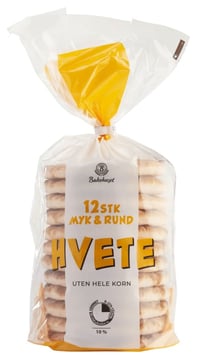 Myk&Rund Hvete 12stk 450g Bakehuset