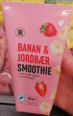 Smoothie med eple, banan og jordbær