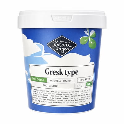 Økologisk gresk-inspirert yoghurt, 1,8 % fett