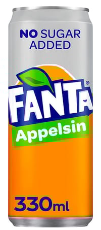Fanta Appelsin u/Sukker 0,33l boks