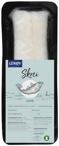Fersk Skrei Loins Vak u/B u/Sk 300-550g Lerøy