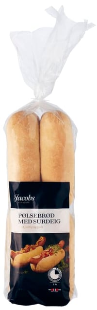 Pølsebrød Surdeig 520g 8stk Jacobs Utvalgte