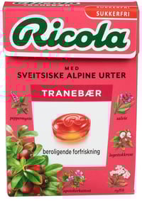 Ricola Tranebær Sukkerfri, 50 g
