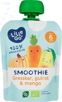 Smoothie Gresskar/Gulrot/Mango 90g Lillego