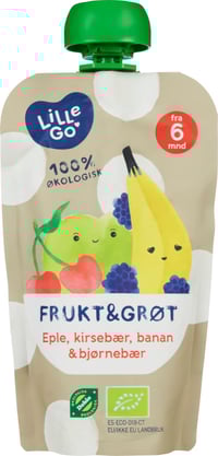 Frukt&Grøt Eple/Kirseb/Banan/Bjørneb 120g