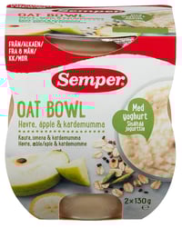 Oat Bowl Eple&Kardem.8mnd 2x130g Semper
