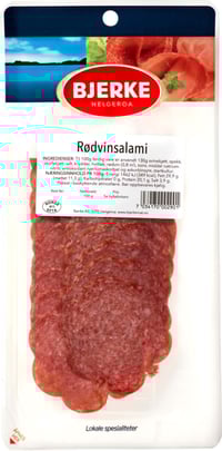 Rødvinsalami skivet 100g Bjerke