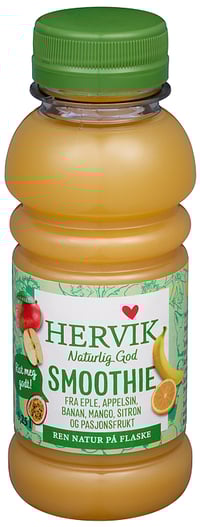Hervik - Smoothie Fra Eple Appelsin Banan Mango Pasjonsfrukt og Sitron 250ml