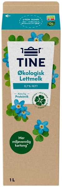Tine Økologisk Lettmelk 0,7% fett, 1 l