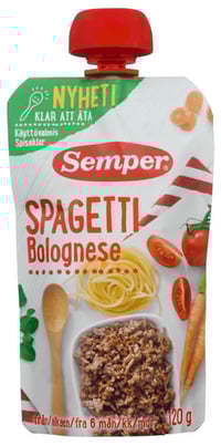 Spaghetti Bolognes 6mnd 120g Semper