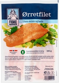 Ørretfilet Porsjoner 2x140g Fiskemannen