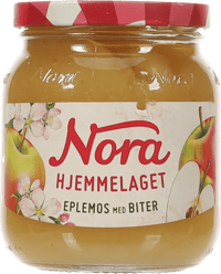 Nora Hjemmelaget Eplemos med biter 380g