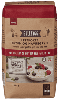 Coop Gullbygg Lettkokt Bygg Havregryn 650g
