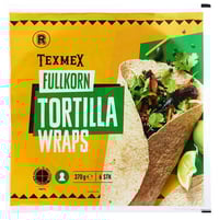 Tortilla Fullkorn Large 6stk, 25cm, 370 g