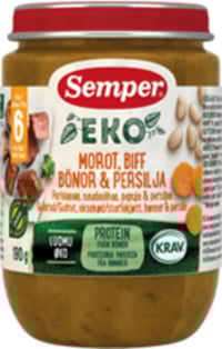 Gulrot&Biff m/Bønner 6mnd 190g Semper