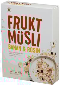 Fruktmüsli Banan & Rosin, 1 kg