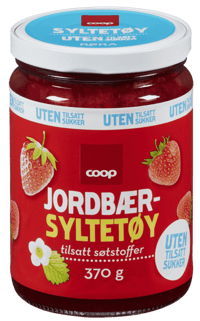 Coop Jordbærsyltetøy uten sukker 370g