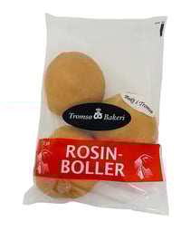 Rosinboller 3pk Tromsø Bakeri