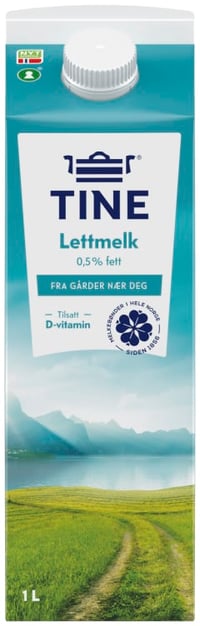 Lettmelk 0,5% 1l Tine