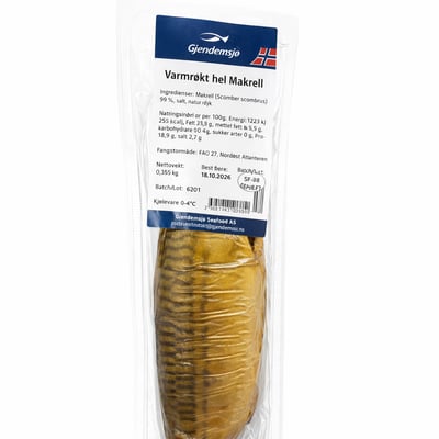 Varmrøkt hel Makrell
