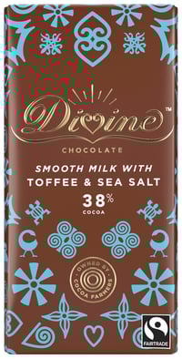 Toffeeseasalt Milkchoc 90g Divine Fairtrade