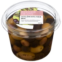 Oliven m/Hvitløk Mix 450g Ridderheims