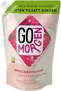 Go Morgen Yoghurt Bringebær uten 730g Tine