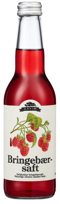Bringebærsaft Drikkeklar 0,33l flaske Askim
