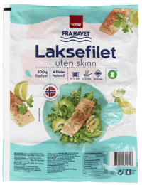 Coop Laksefilet uten Skinn 4x125g