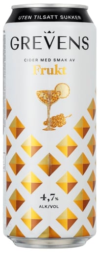 Grevens Cider Fruktsmak u/Sukker 0,5l boks