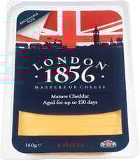 London 1856 Mature Rød Cheddar Skivet 160g