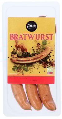 Bratwurst Røkt 80% 270g Folkets