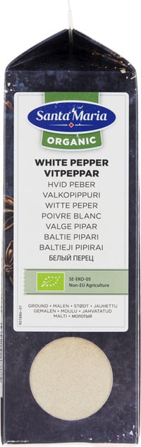 Hvit Pepper Malt Økologisk 555g Santa Maria